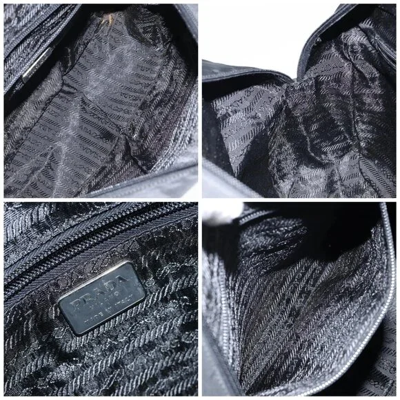 PRADA Hand Bag Nylon Black Silve - Picture 15 of 16